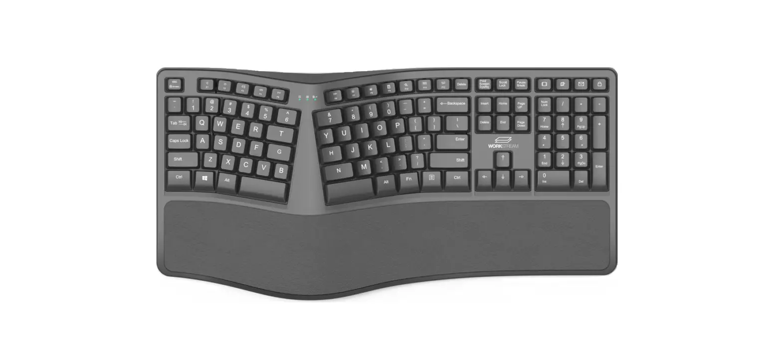 Workstream 44520 Wireless Split Ergonomic 110 Keys Keyboard User Manual