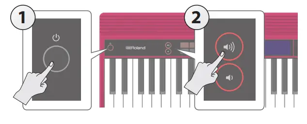 Roland GO KEYS 61 Key Piano - Turning the Power