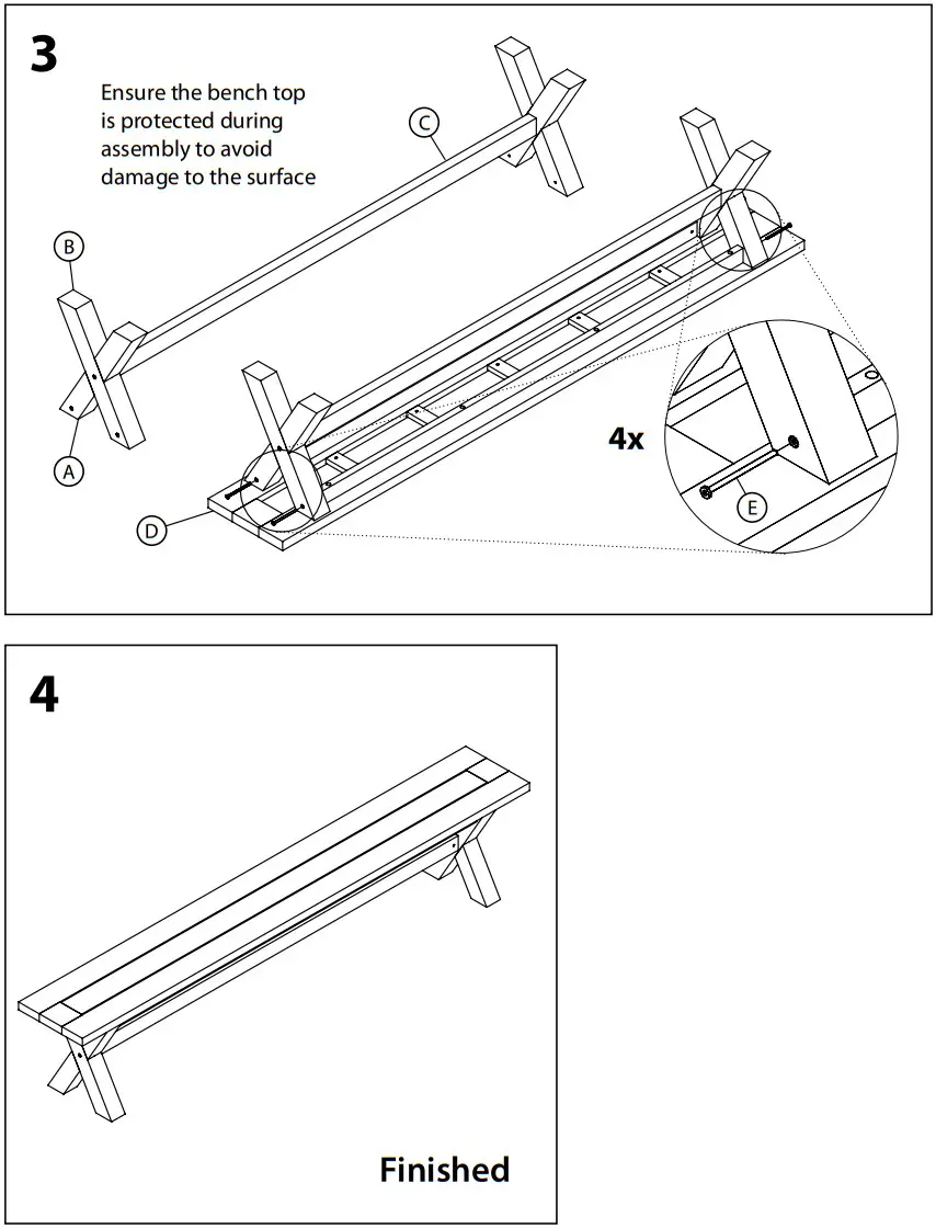 KETTLER HUC23381 Cora Bench 230cm - fig 4