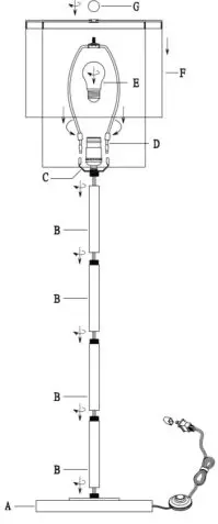 River OF GOODS 20598 Laurel 1-Light Gold Metal Floor Lamp with Cream Fringe Shade-FIG1