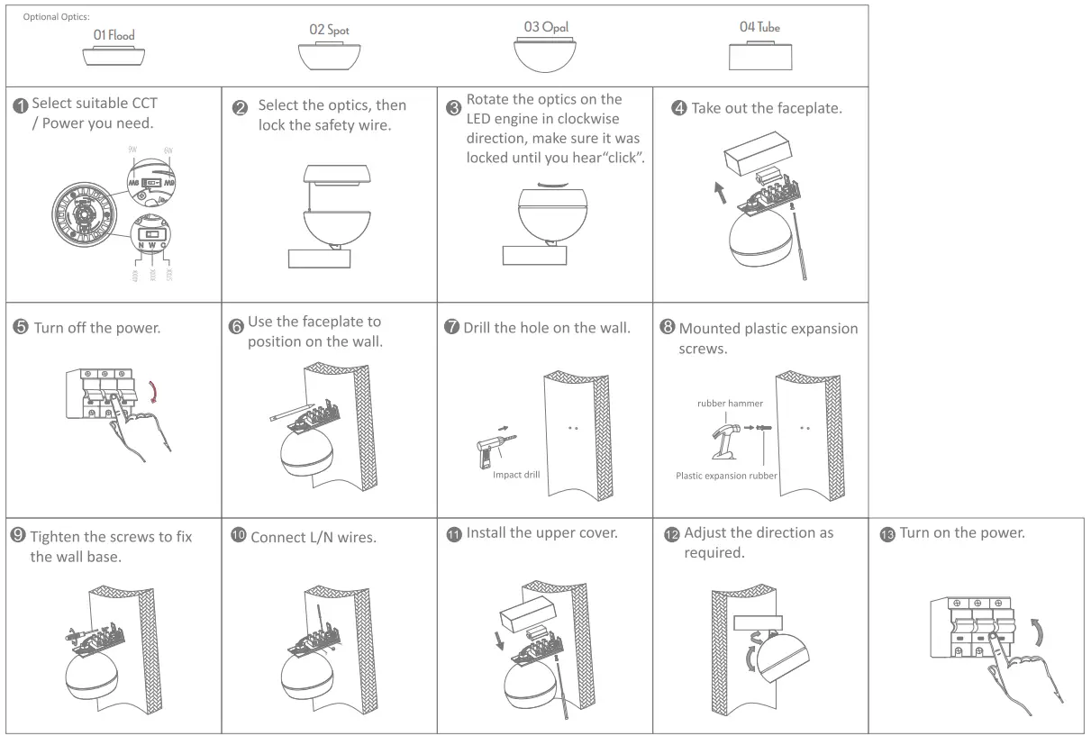 DOMUS 22820 MOON WALL Interior Wall Light -