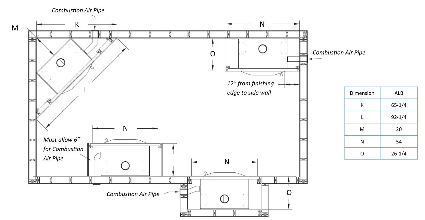 KOZY HEAT Z-42-Z-42-CD Wood Burning Fireplace - Clearances to Combustibles