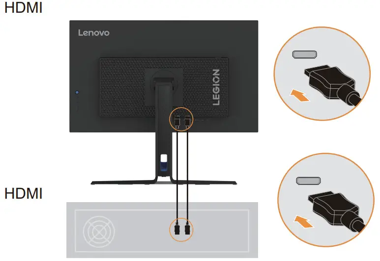 Lenovo F23270QY0 Monitor - Connect one end of the HDMI
