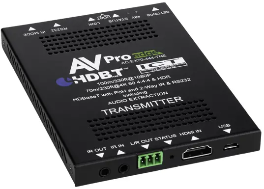 AVPro edge AC-EX70-444-TNE Ultra Slim 70m 4K60 HDR HDBaseT Extender