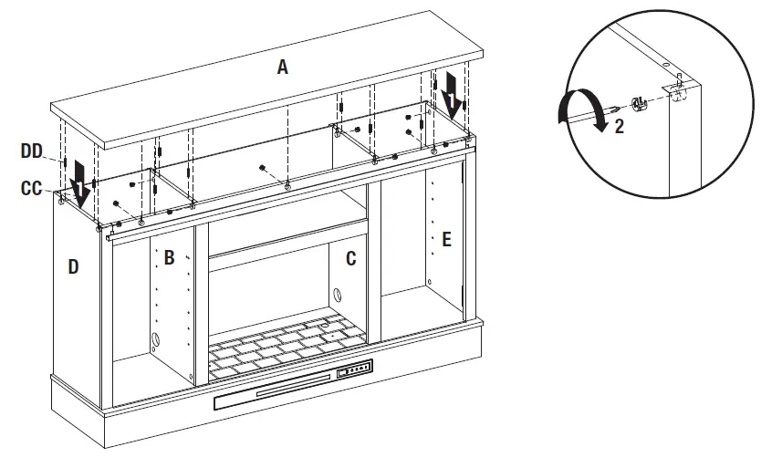 HOME DECORATORS COLLECTION 1361FM-26-353 Bramble Mesh Sliding Barn Door Electric Fireplace-fig-14