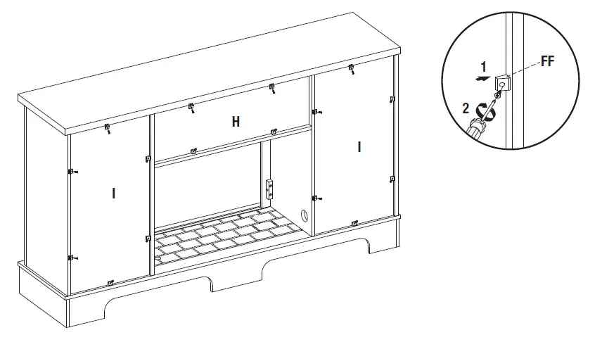 HOME DECORATORS COLLECTION 1361FM-26-353 Bramble Mesh Sliding Barn Door Electric Fireplace-fig-15
