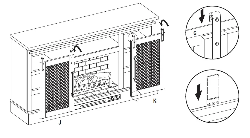 HOME DECORATORS COLLECTION 1361FM-26-353 Bramble Mesh Sliding Barn Door Electric Fireplace-fig-23