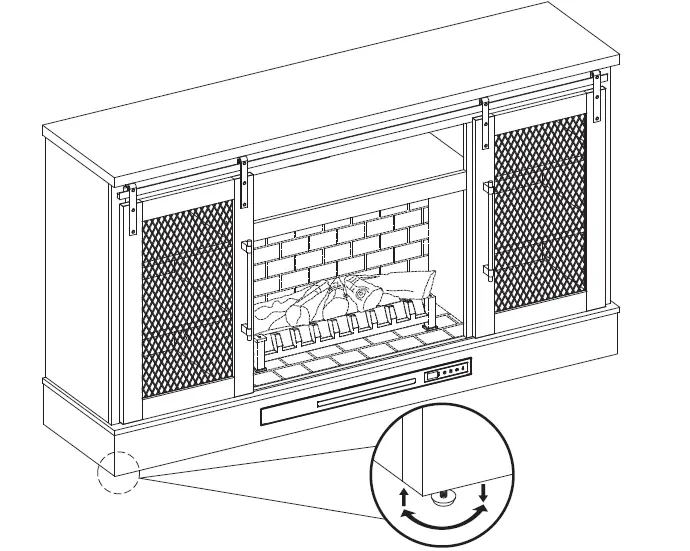HOME DECORATORS COLLECTION 1361FM-26-353 Bramble Mesh Sliding Barn Door Electric Fireplace-fig-24