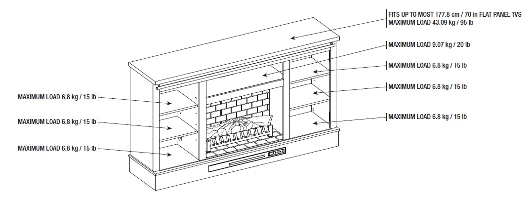 HOME DECORATORS COLLECTION 1361FM-26-353 Bramble Mesh Sliding Barn Door Electric Fireplace-fig-26