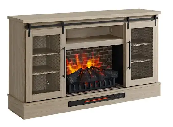 HOME DECORATORS COLLECTION 1361FM-26-353 Bramble Mesh Sliding Barn Door Electric Fireplace-product