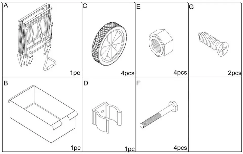 UNBRANDED-KTDGCP82504-Steel-Collapsible-Folding-Fabric-Outdoor-Utility-Wagon-Garden-Cart-FIG-1