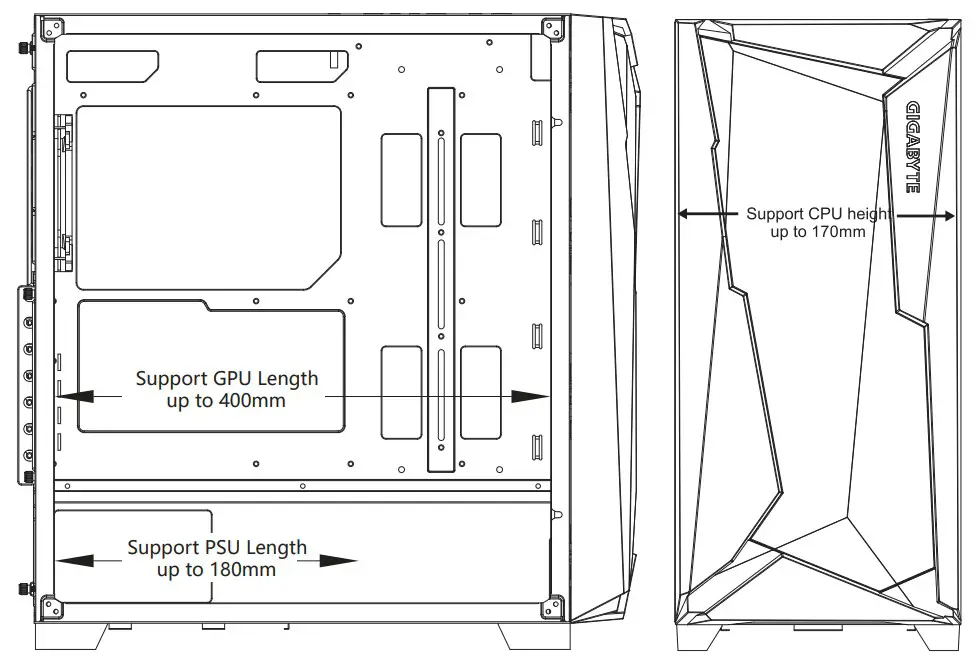 GIGABYTE C301G Glass White ATX Mid Tower PC Case - fig 10