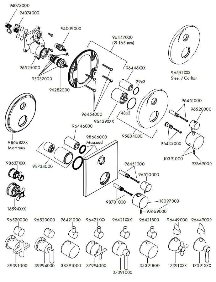 hansgrohe AXOR CITTERIO Concealed Thermostat with Shut Off Valve - fig 8