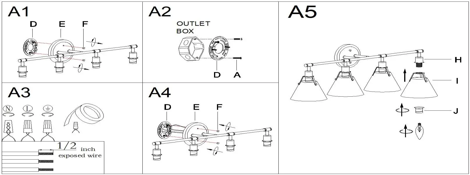 LNC QMABJIHD1453257 Classic Bathroom Vanity Light - ASSEMBLY