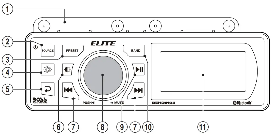BOSS-AUDIO-BEHDIN98-Bluetooth-288W-Single-DIN-MP3-or-WMA-AM-or-FM-Receiver-FIG-2