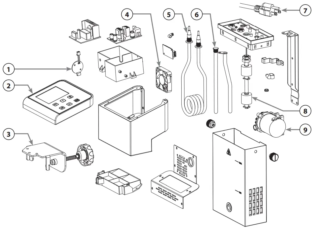 SPECTRUM ESVI 1800 Heavy Duty Immersion Circulator - Exploded Views