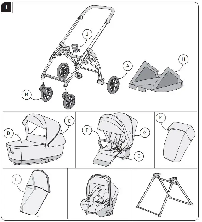 Inglesina-Stroller-Electa-System-Quattro-with-Baby-Car-Seat-FIG-1