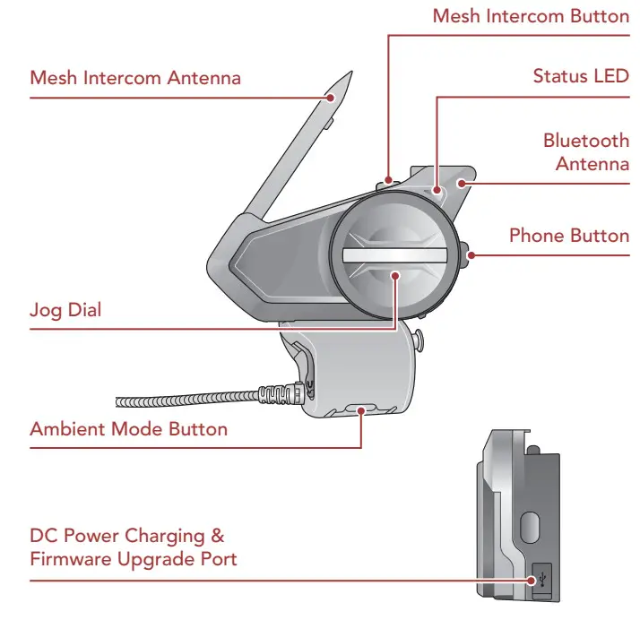 Harley DAVIDSON Audio 50S Motorcycle Bluetooth Communication System - Buttons1
