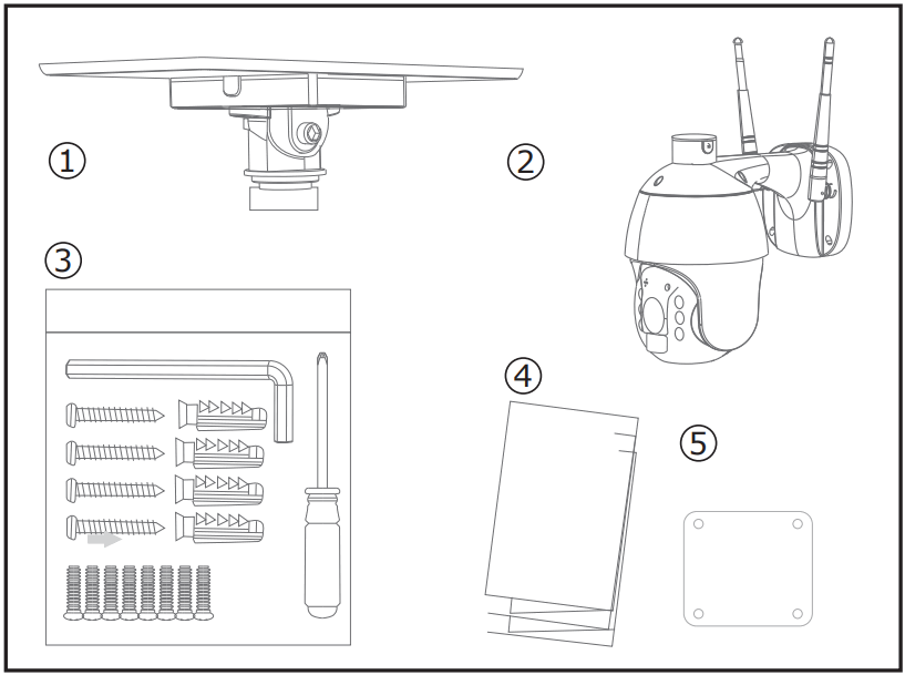 V TAC VT 11024 4G PTZ Solar Camera - PACKAGING LIST