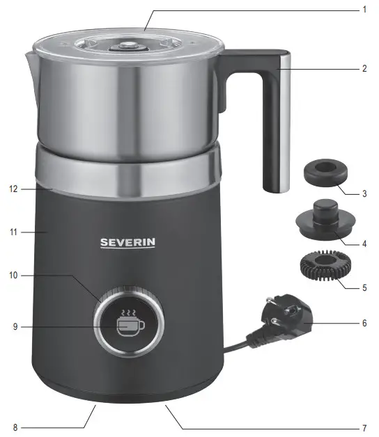 SEVERIN SM 3587 Spuma Induction Milk Frother - Display symbol