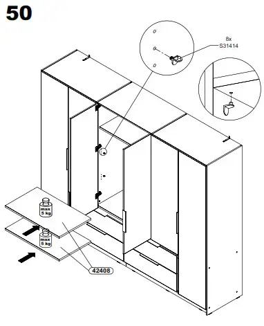 FORTE LXNS962 Luano Wardrobe - fig 57