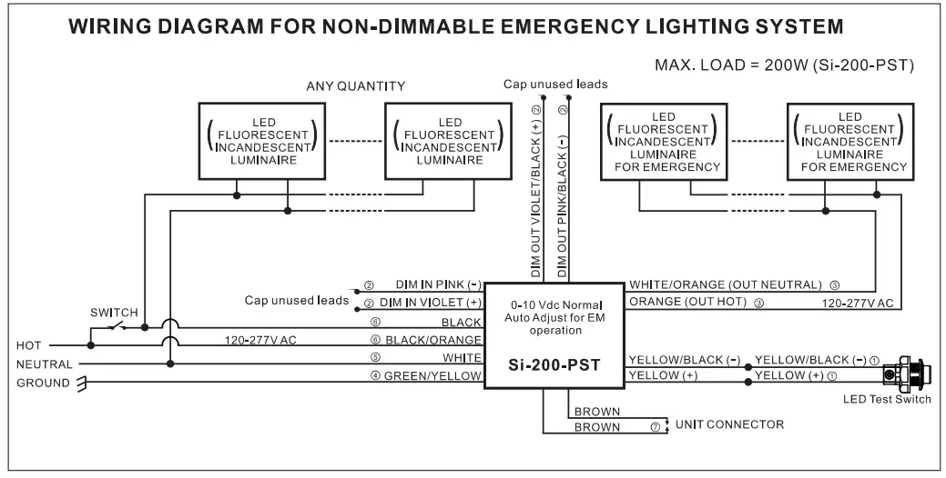 Assurance Emergency Lighting Si-200-PST Emergency Battery Backup Inverter - wirning diagram 1