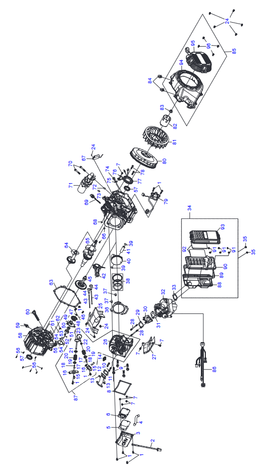 GENERAC 459cc Gasoline EFI G19 Portable Generator - diagram