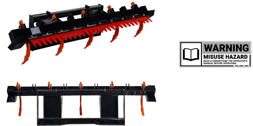 JONOVA-SLRT72-72-Inch-Skid-Steer-Land-Ripper-Scarifier-with-Rake-Comb-fig 2