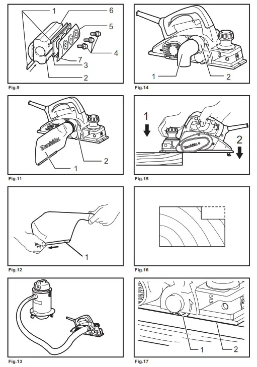 makita KP0800 Electric Planer - fig 1