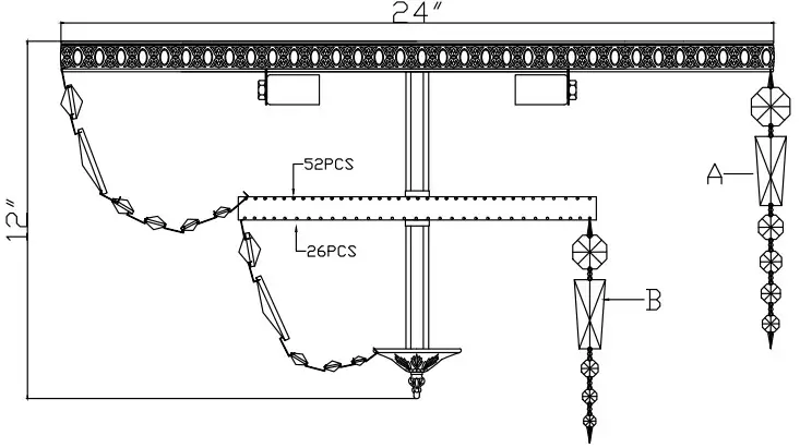 CRYSTORAMA 724 EB-CL MWP Six Light Ceiling Mount -