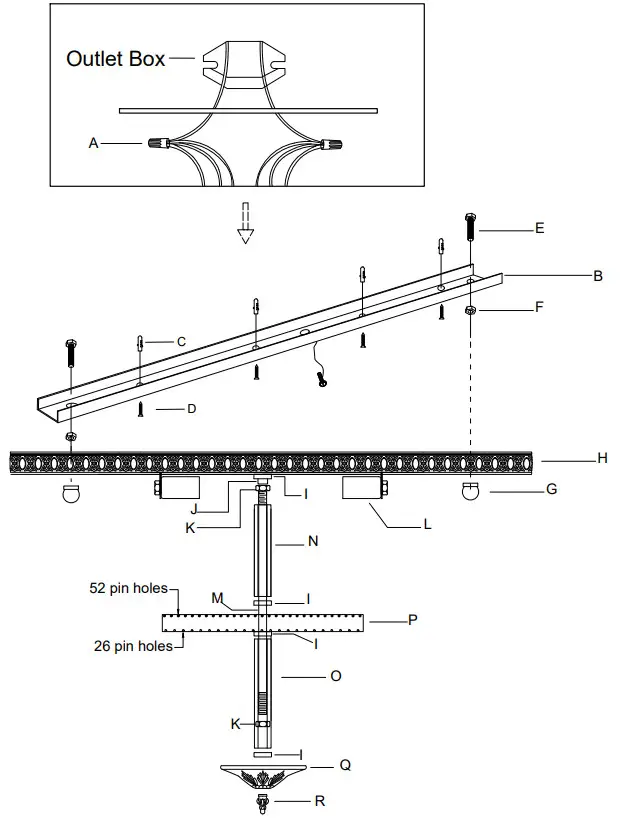 CRYSTORAMA 724 EB-CL MWP Six Light Ceiling Mount - Part Numbers