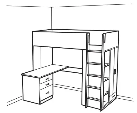 IKEA SMÅSTAD Loft Bed White - PLATSA 5