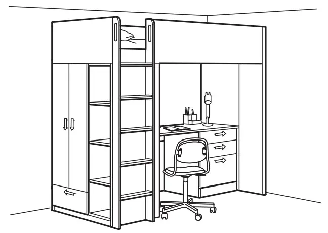 IKEA SMÅSTAD Loft Bed White - Smart