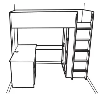 IKEA SMÅSTAD Loft Bed White - doors 1