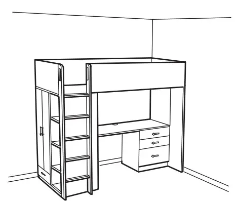 IKEA SMÅSTAD Loft Bed White - flexible