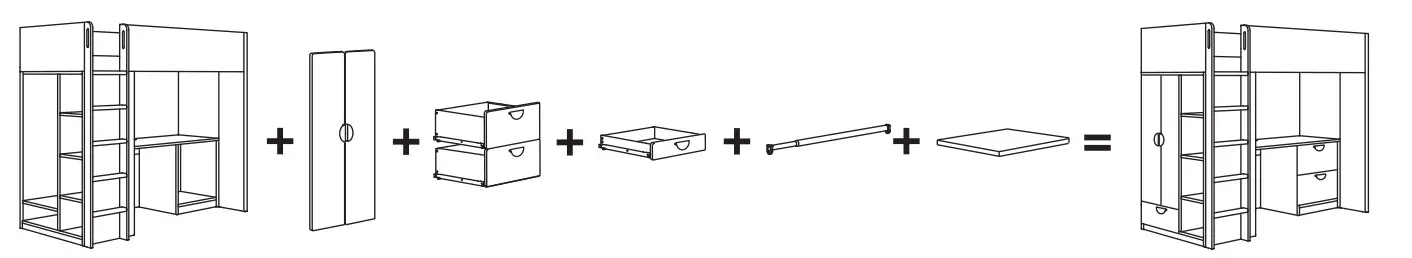 IKEA SMÅSTAD Loft Bed White - loft bed