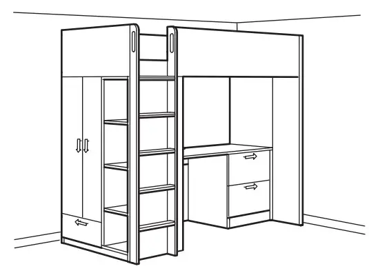 IKEA SMÅSTAD Loft Bed White - loftbed 1