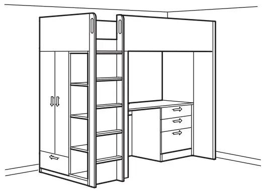 IKEA SMÅSTAD Loft Bed White - loftbed