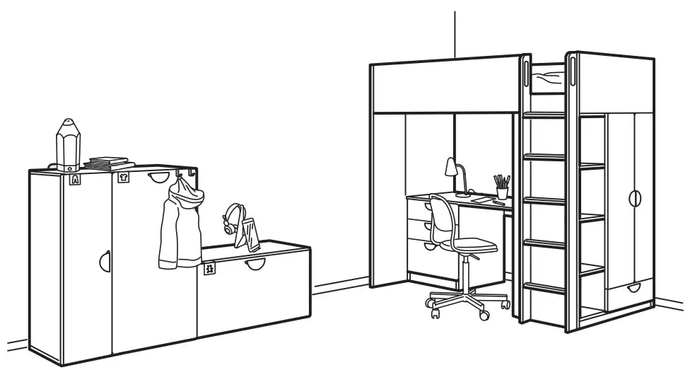 IKEA SMÅSTAD Loft Bed White