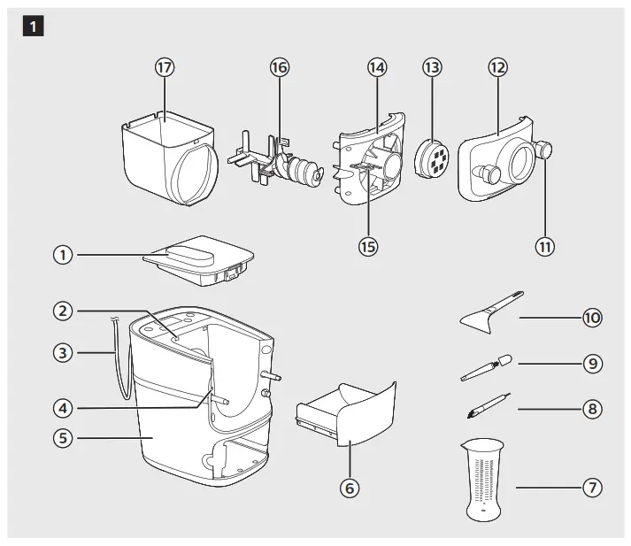 PHILIPS HR2665 Pasta Maker Pasta Machine - Parts 1