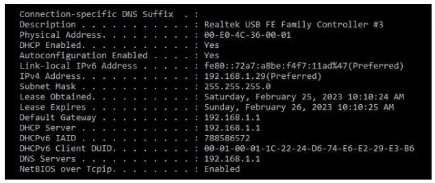 Sanitary Instructions