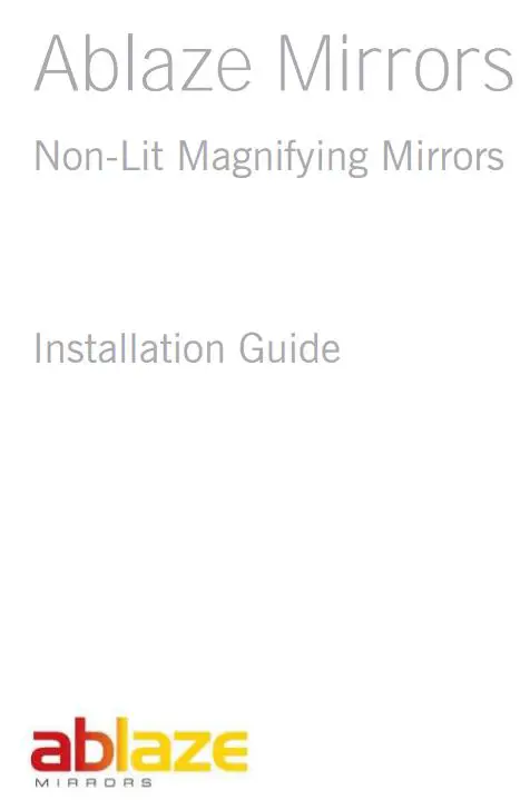 thermogroup Ablaze Non-Lit Magnifying Mirrors Installation Guide