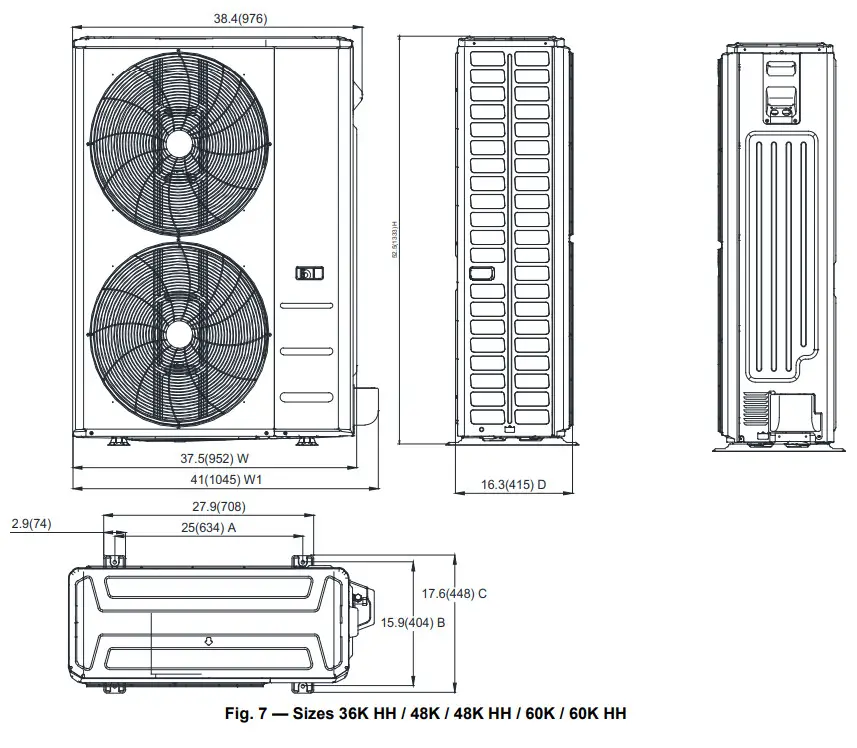 Carrier 38MURA-18K Residential Single Zone Heat Pump System - Fig 5