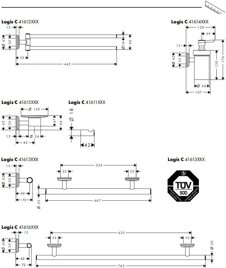hansgrohe 41612000 LOGIS Classic Towel Holder - Logis 6