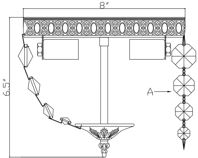 CRYSTORAMA 708 CH CL S Two Light Ceiling Mount -