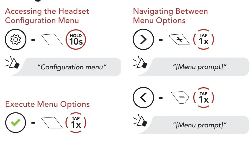 SENA 50R Mesh Intercom Headset - Channel Configuration