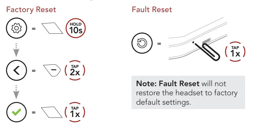 SENA 50R Mesh Intercom Headset - Reset