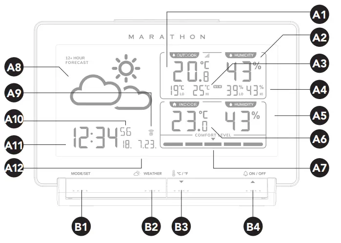 MARATHON BA030021 Weather Station with Large Colour Display - Discription 1