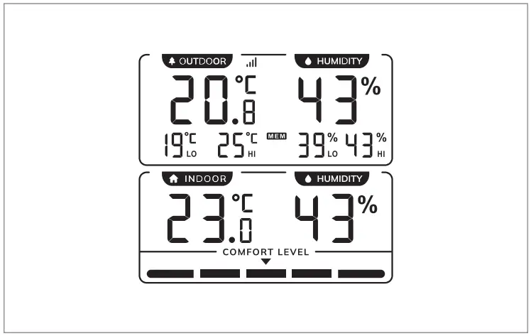 MARATHON BA030021 Weather Station with Large Colour Display - hygrometer