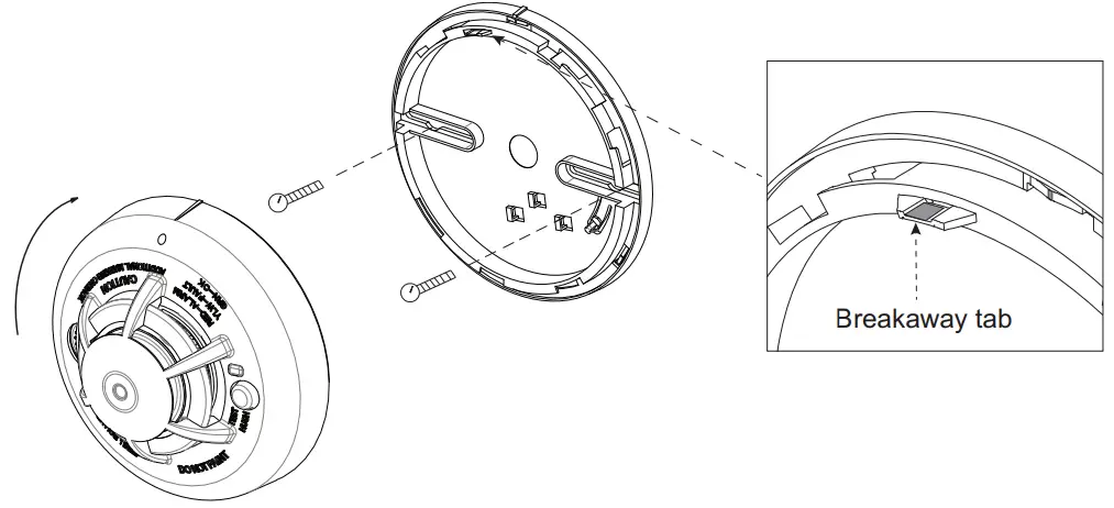 DSC PG9936 Wireless Smoke and Heat Detector - Breakaway tab